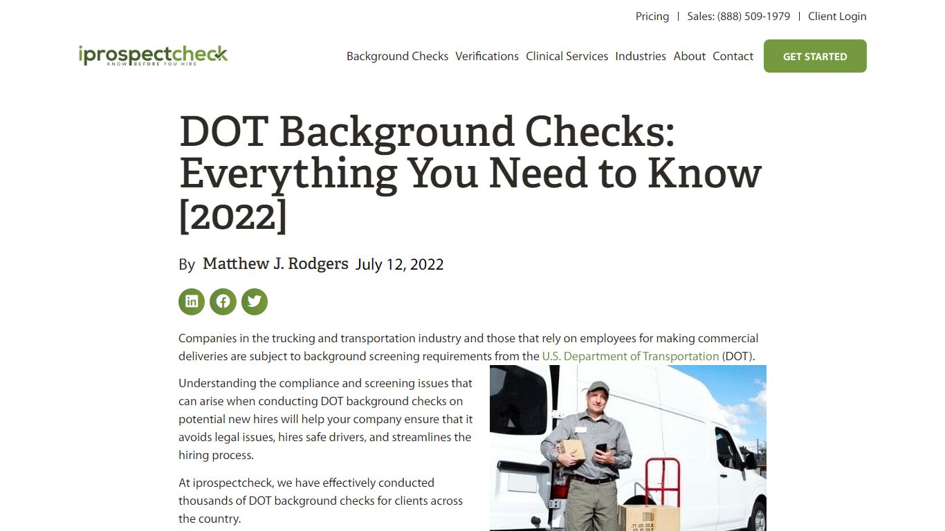 DOT Background Checks: Everything You Need to Know [2022] - iprospectcheck