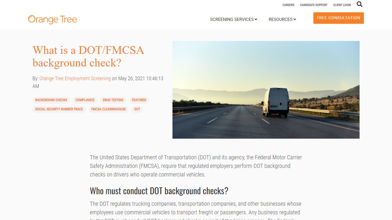 What is a DOT/FMCSA background check?